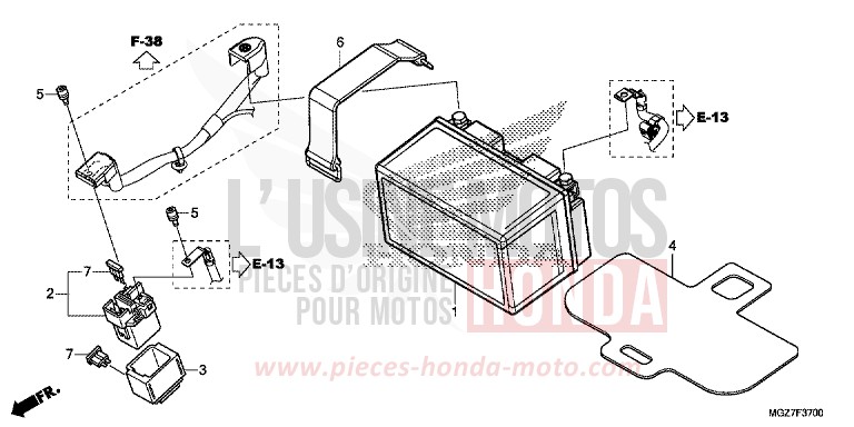 BATTERY for CB500X ABS MAT GUNPOWDER BLACK METALLIC (NH436) from 2014